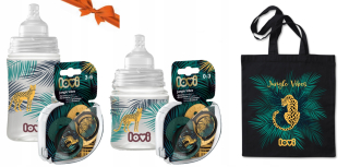 LOVI darčeková sada JUNGLE VIBES fľaša 120ml+ 240ml+ cumlík 0-3M 3-6M